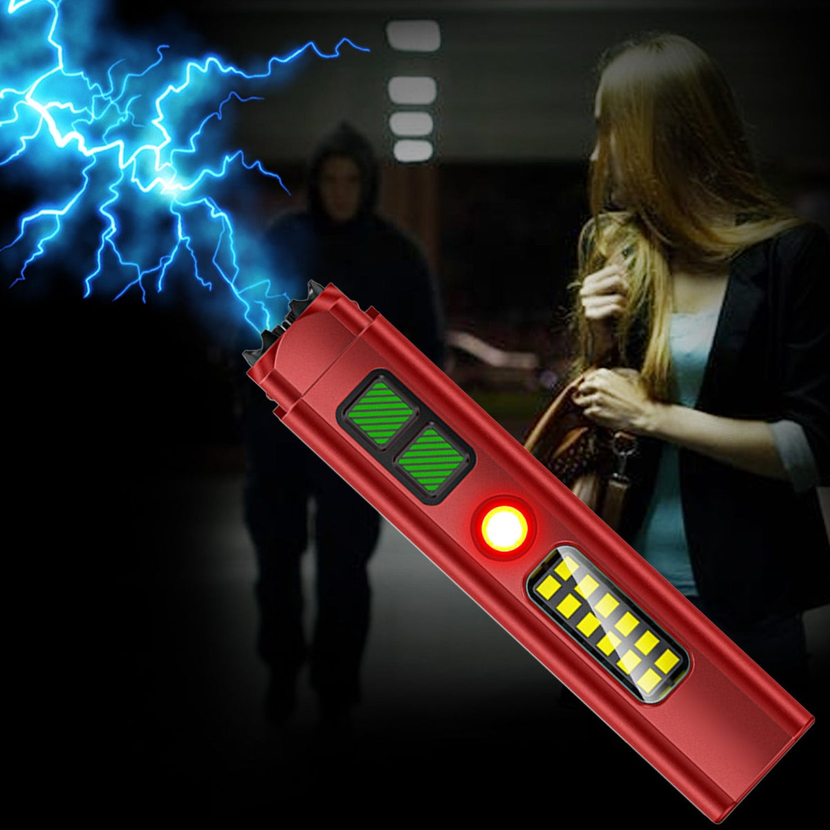 2026 Upgraded Tactical 5in1 Stun Survival Flashlight ⚡ One Tool, Total Protection