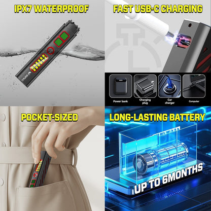 2026 Upgraded Tactical 5in1 Stun Survival Flashlight ⚡ One Tool, Total Protection
