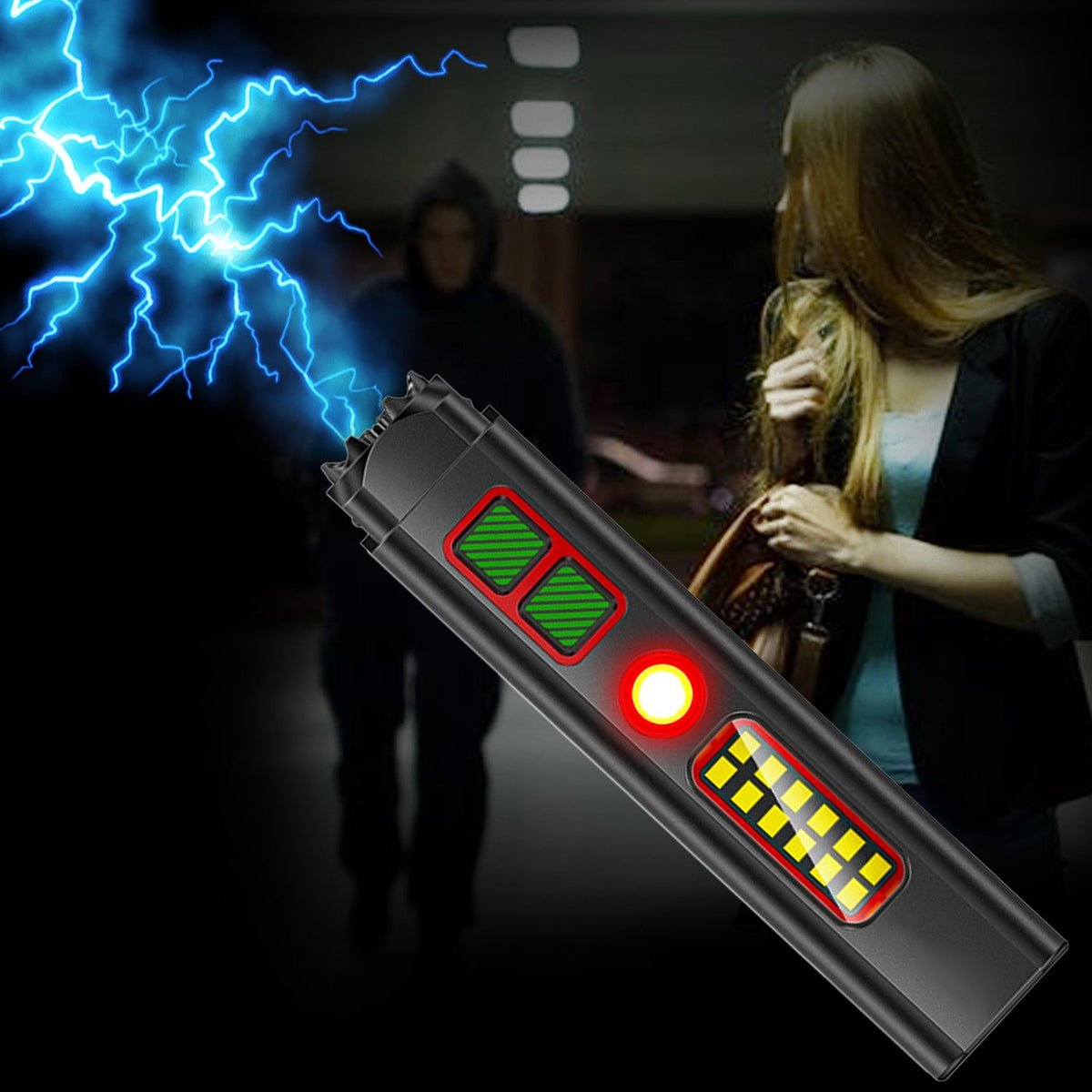 2026 Upgraded Tactical 5in1 Stun Survival Flashlight ⚡ One Tool, Total Protection