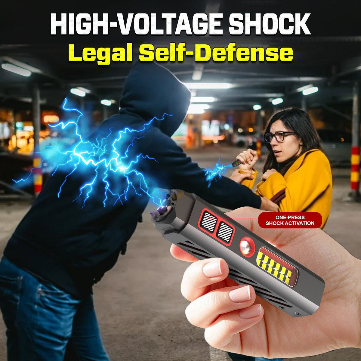 2026 Upgraded Tactical 5in1 Stun Survival Flashlight ⚡ One Tool, Total Protection